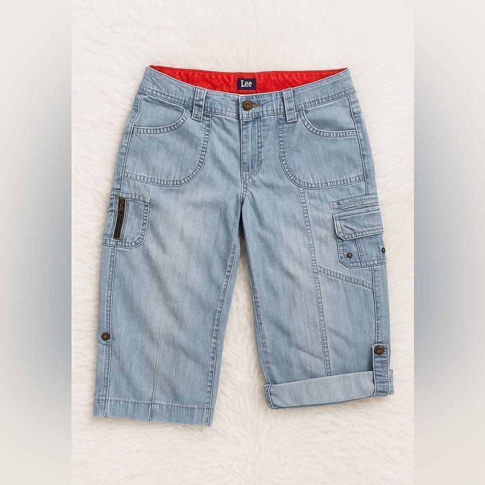 🌟👖 LEE Utility Cargo Capri Jeans – Light Wash Denim 👖🌟sz 8